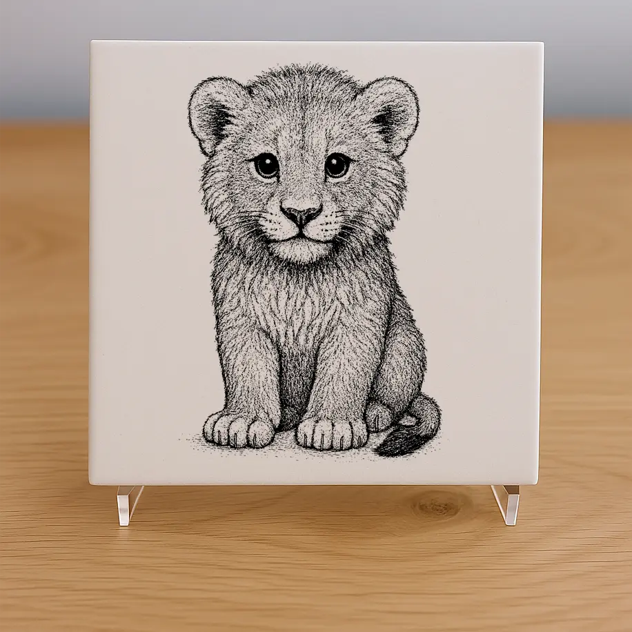 Lion Cub Tile Coaster