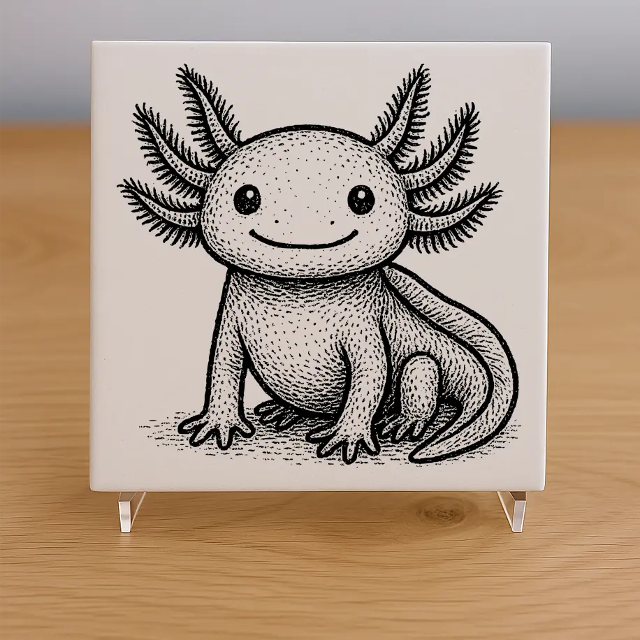 Axolotl Tile Coaster