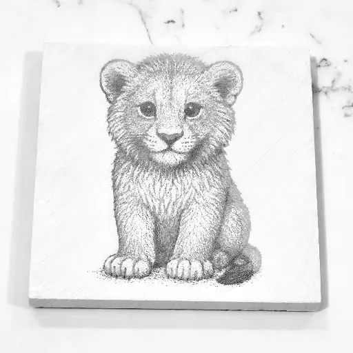 Lion Cub Tile Coaster