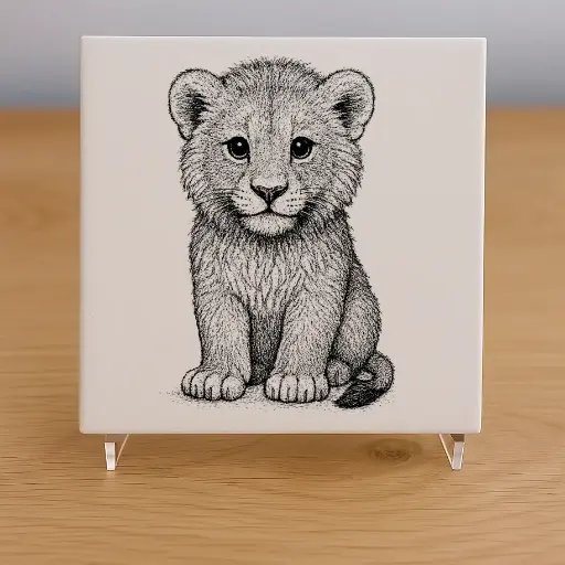Lion Cub Tile Coaster