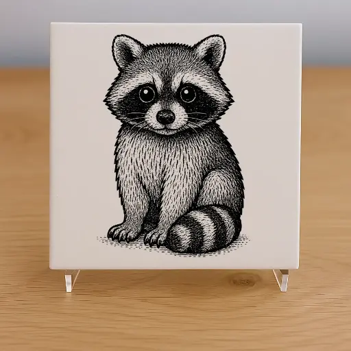 Raccoon Tile Coaster
