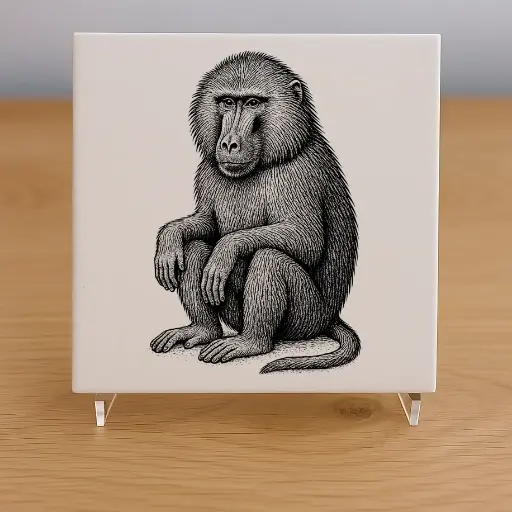Baboon Tile Coaster