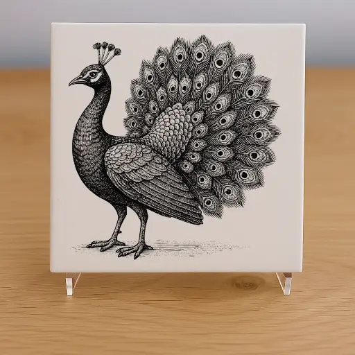 Peacock Tile Coaster
